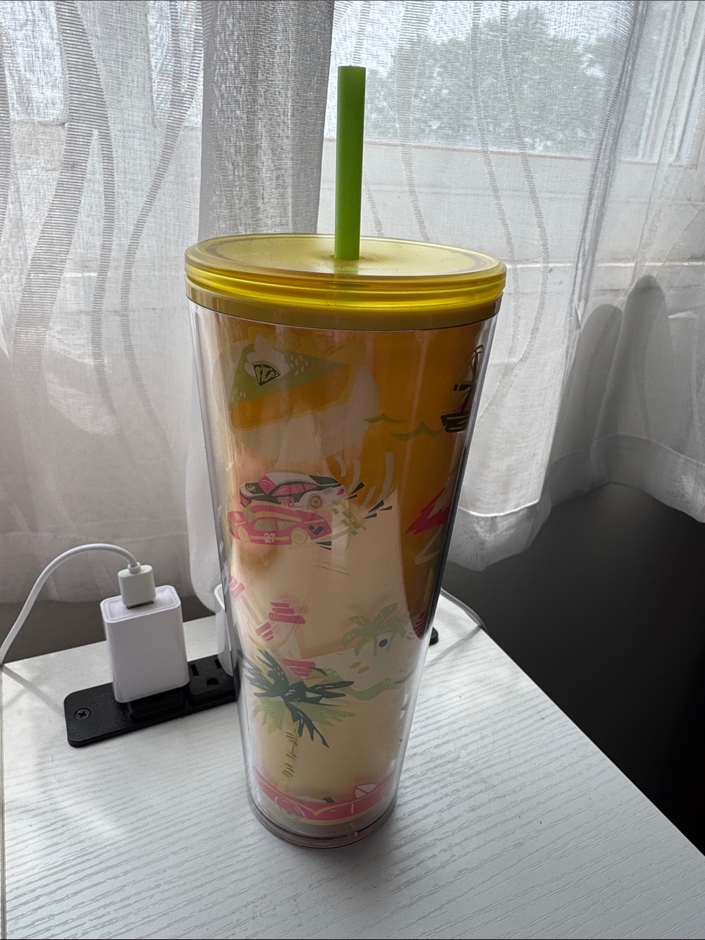 Starbucks Florida Graphic Travel Tumbler with Straw - Yellow Lid - Picture 2 of 3